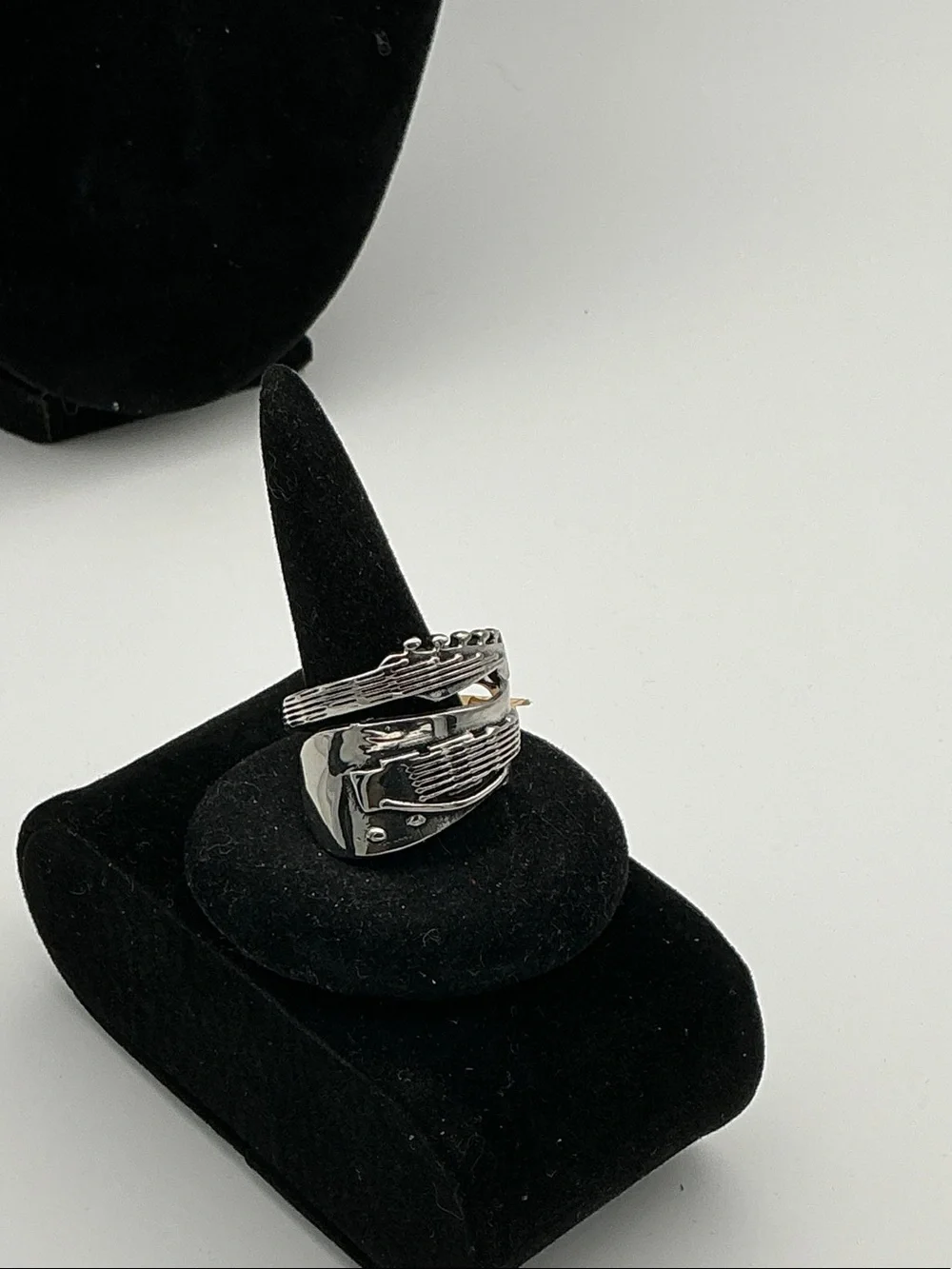 Men’s Polished Stainless Steel Guitar Ring